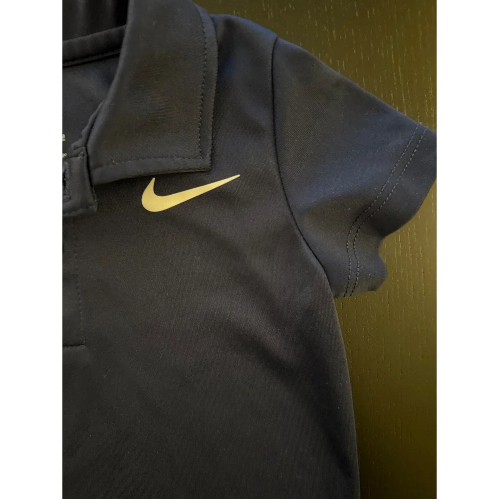 Nike Baby Swoosh‎ Collared Polo Shirt Toddler Boys 12m Navy Short Sleeve Tagless